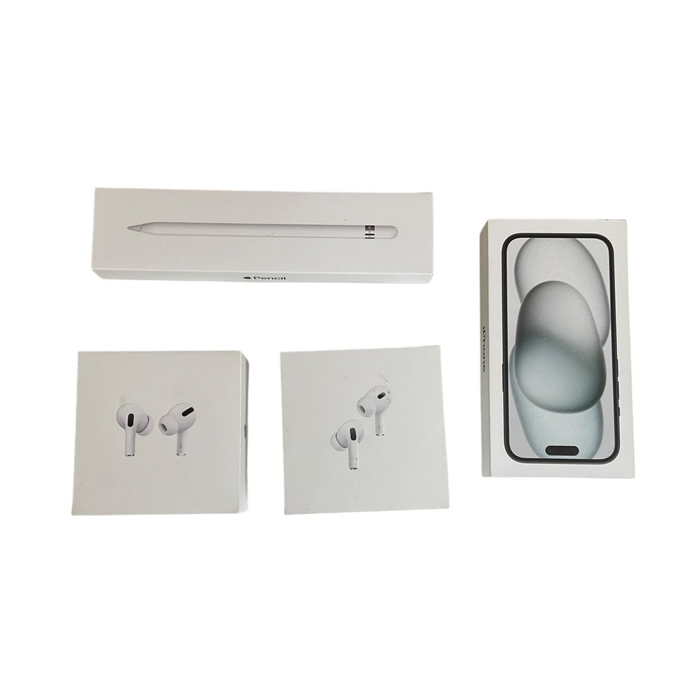 EMPTY BOXES ONLY Lot for: 1 Apple Pencil, 1 iPhone, 2 AirPods Pro